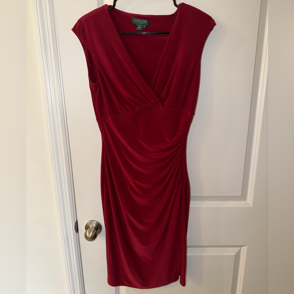 Lauren Ralph Lauren Deep Red Midi Dress